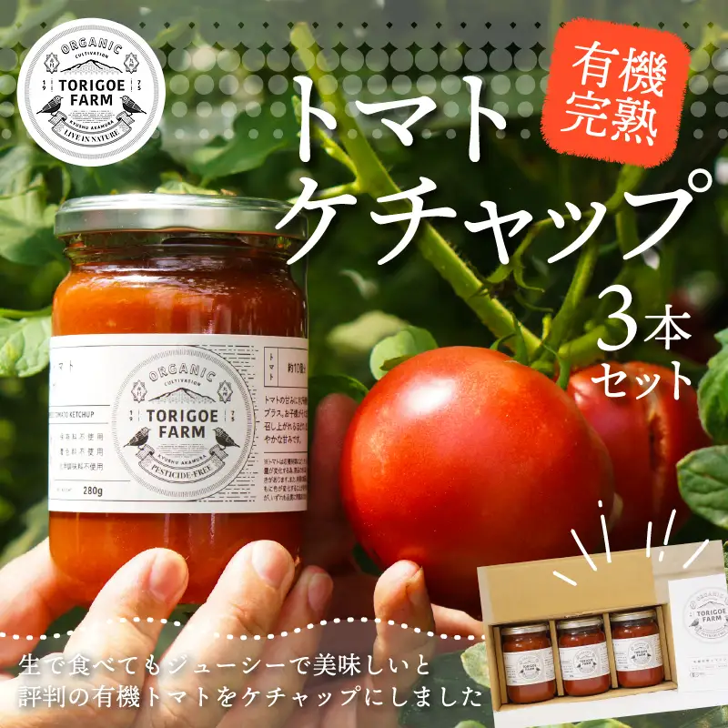 有機完熟トマトのギフトセット（ケチャップ２８０ｇ×３本） C3