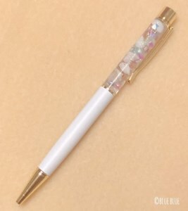貝殻＆サンゴ入り 海のハーバリウム風ボールペン(黒インク/1.0mm)１本  【R01218】