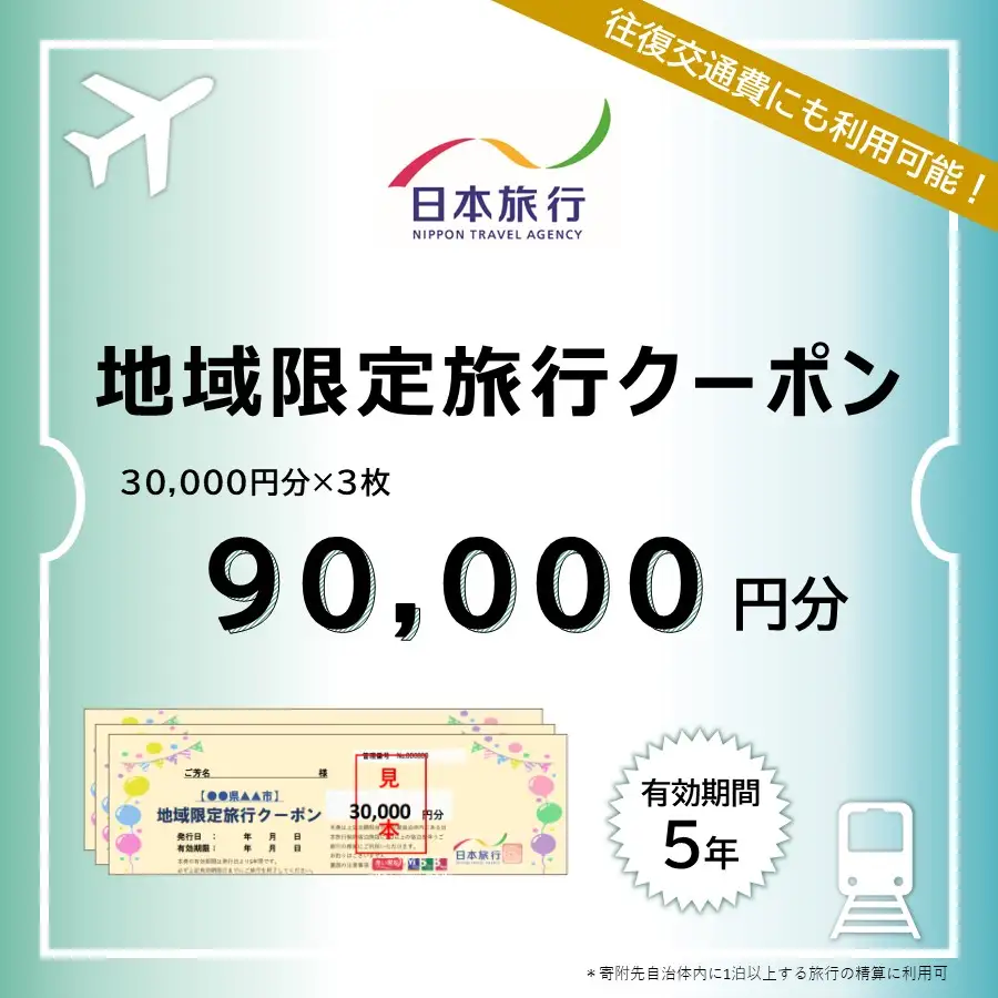 北海道登別市 地域限定旅行クーポン 90,000円分 日本旅行 トラベルクーポン 納税チケット 旅行 宿泊券 ホテル 観光 旅行 旅行券 交通費 体験 宿泊 夏休み 冬休み 家族旅行 ひとり旅 カップル 夫婦 親子 登別名旅行