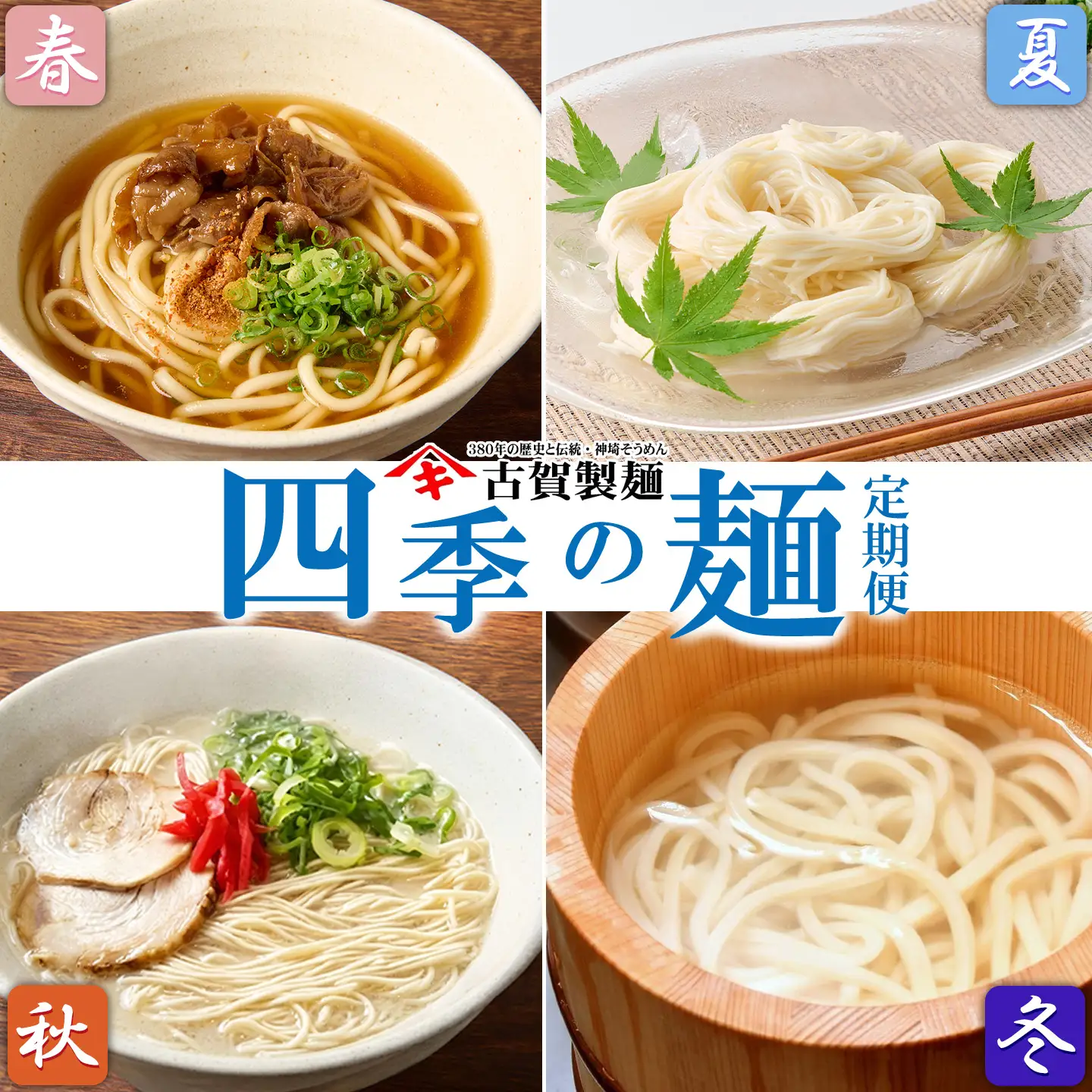 【定期便・春夏秋冬・年4回】四季の麺・九州佐賀神埼麺(H014148)