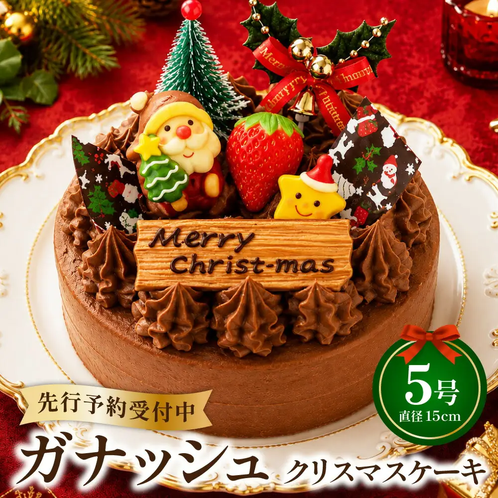 クリスマスケーキ クリスマスガナッシュ 5号 ホール 【2026年12月18日から23日発送予定】