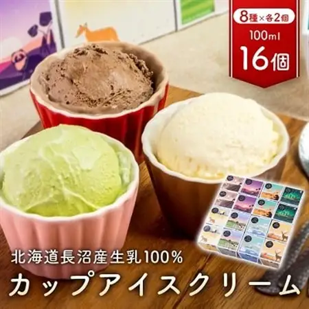 カップアイスクリーム　16個セット(8種各2個ずつ)_菓子・スイーツ アイス・ジェラート  _【配送不可地域：離島】【1209864】