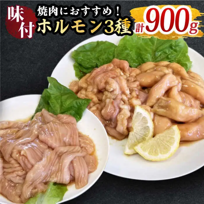 【味付】【大容量】プリプリで味わい深い！ホルモン専門店のホルモンセット900g（丸腸・上ホルモン・シマ腸各300g）【三田川ホルモン専門店】吉野ヶ里町 [FAC010]