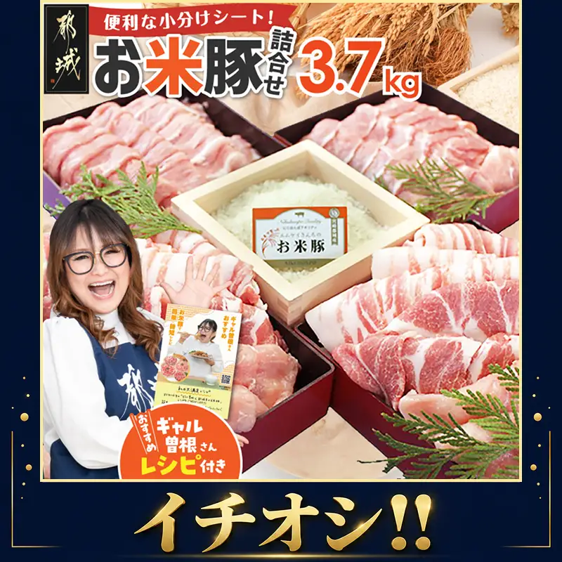 豚肉 お米豚3.7kgセット 豚肉〔23-3101〕