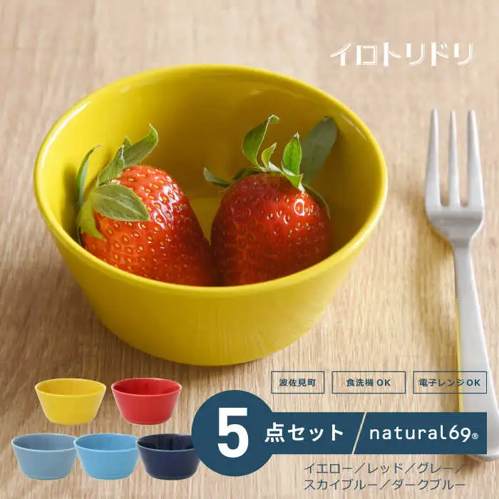【波佐見焼】natural69 イロトリドリボウルM 5色セット 食器 皿 [QA53] 波佐見焼
