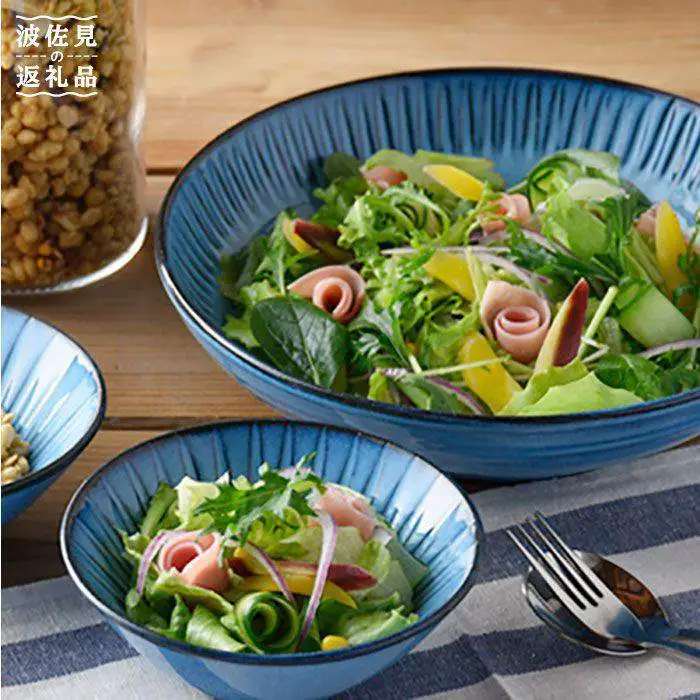 【波佐見焼】大人気しのぎシリーズ！蒼鎬（あおしのぎ）盛鉢セット 取り皿 食器 ボウル 【利左エ門窯】 [QB03]  波佐見焼