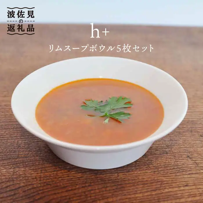 【波佐見焼】h+ リム スープ ボウル 5枚セット 食器 皿 【堀江陶器】 [JD23] 波佐見焼