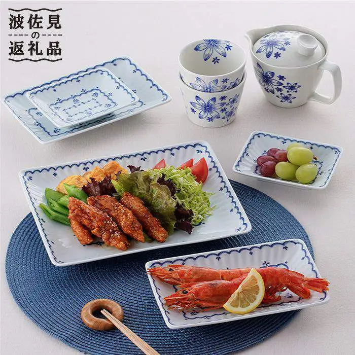 【波佐見焼】角皿 プレート そばちょこ 含む オリジナルセットアップ商品 食器 皿 【トーエー/大貴セラミックス】 [NB33] 波佐見焼