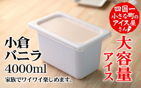 ≪松崎冷菓≫大容量アイス 4000ml ★小倉バニラ★ 