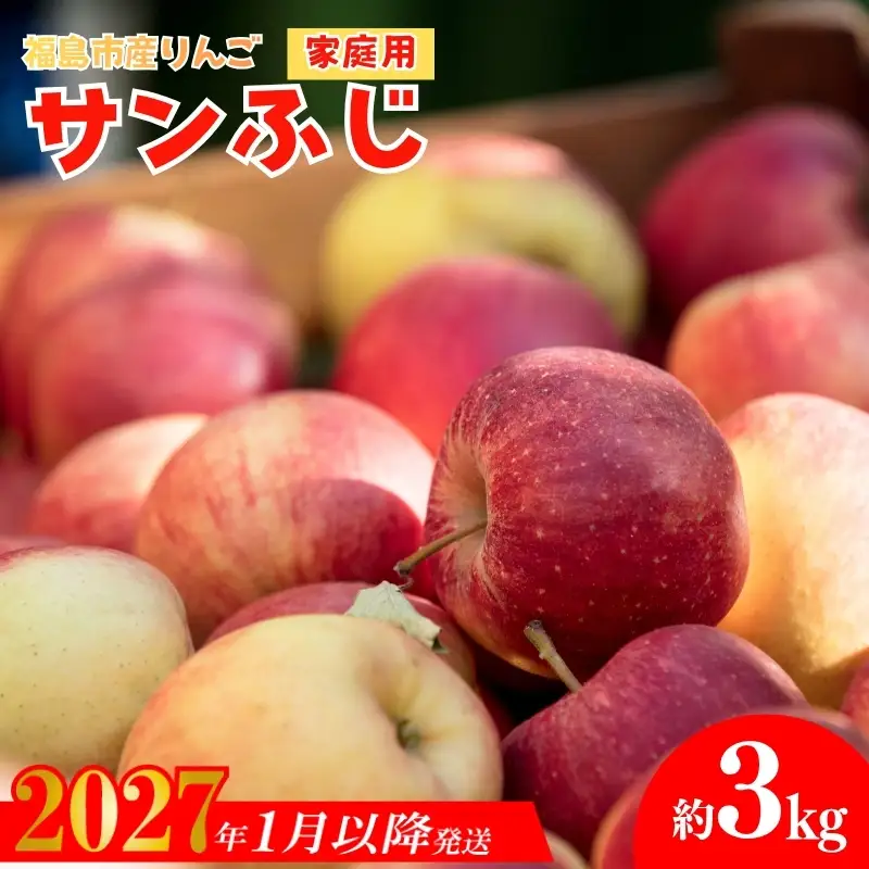 No.2064 りんご「サンふじ」家庭用 約3kg【2027年１月より発送】