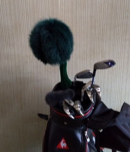 ゴルフ ヘッドカバー ドライバー用 フォレスト グリーン ブルー フォックス / 向本毛皮縫製所 スポーツ用品 ゴルフ用品 特許 意匠 出願縫製技術 ヘッドカバーかわいい おしゃれ