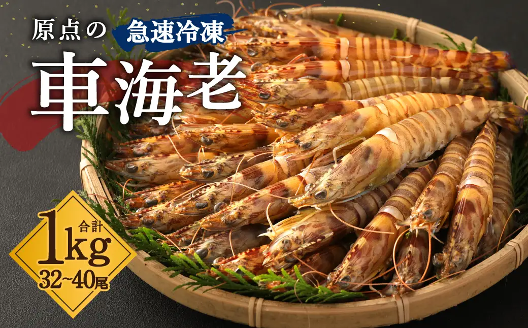 原点の 車海老 ｢急速冷凍｣ 1kg (32～40尾) 500g×2パック 【2026年10月上旬より順次発送予定】