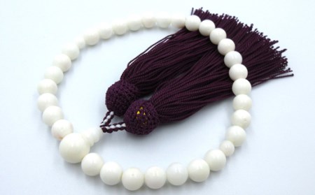 白 珊瑚 片手念珠（201109-5） 念珠