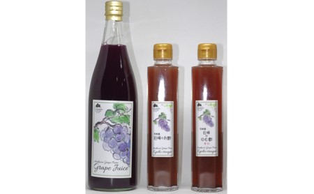 ぶどう農家浅桑園のこだわり巨峰のジュース&お酢セット 果汁飲料 野菜飲料 ぶどうジュース ブドウ たれ ドレッシング 果実酢 