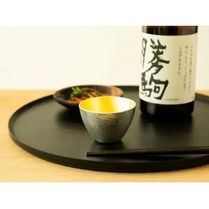 [高岡銅器]ぐい呑 - 大 - 金箔 酒器 民芸品 工芸品 伝統工芸品 日本酒の容器 手作り  FAD-2173