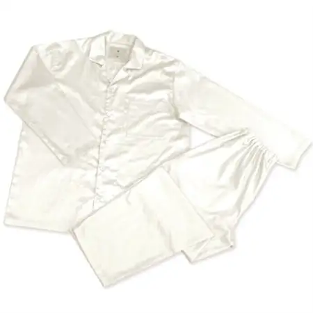 【シングル】プレミアムカバー45cm巾シーツ・掛・枕＆パジャマ(男女兼用XLサイズ)4点セット色PW【1216043】