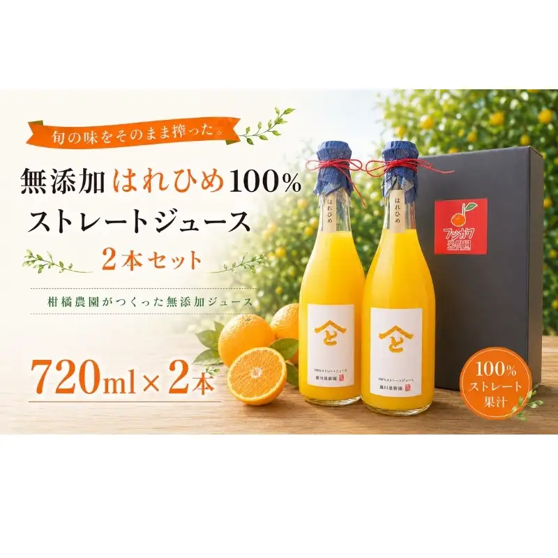 みかんジュース はれひめ 無添加ストレート 果樹園直送 みかんジュース【2本】