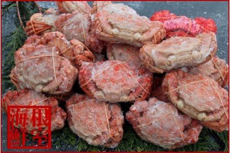 【北海道根室産】クリガニ24～28尾(計4kg前後)、花咲ガニ1尾 A-57046