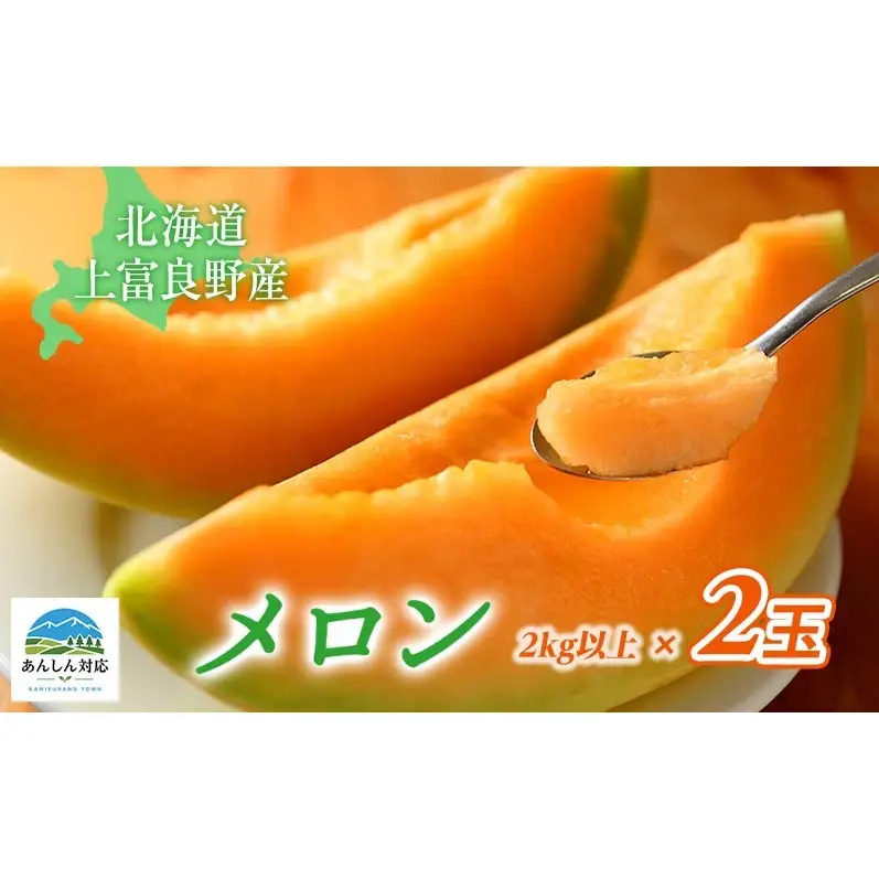 【令和8年産】北海道 上富良野 町産 「 ふらの メロン 」 大玉 秀品  2玉 約 2kg 以上 赤肉 メロン 産地直送 富良野 フルーツ 果物類 フルーツ メロン赤肉 