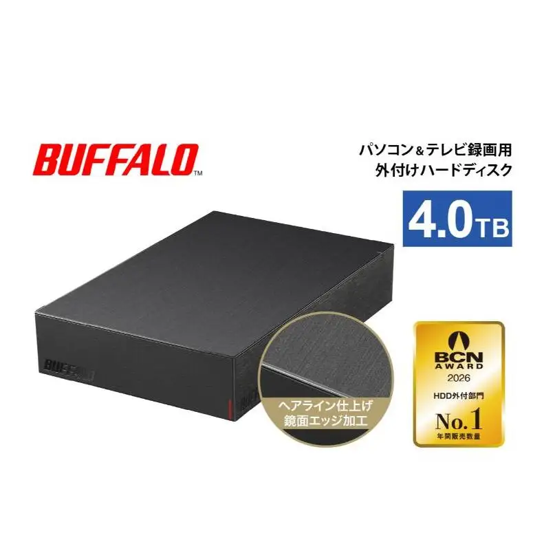 BUFFALO 外付けハードディスク 4TB 外付け HDD 録画用外付けHDD 録画用 家電