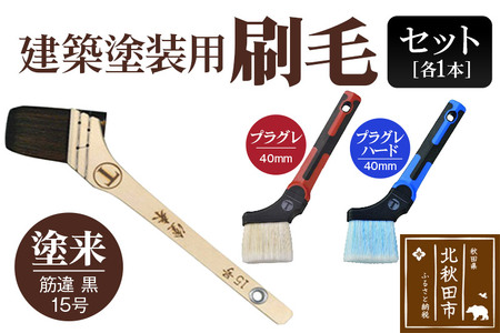 塗来（筋違・黒・15号）とプラグレ 2本セット【刷毛 プラグレ 樹脂 塗装 食品衛生法適合】