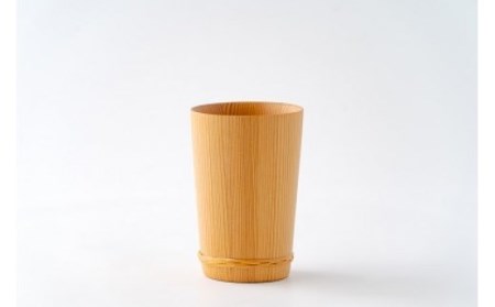 天然秋田杉 ストレート型カップ(竹タガ) 国産 職人手作り 天然木 日本製 職人 手作り 食器 カップ コップ コーヒーカップ ギフト プレゼント 冷めにくい