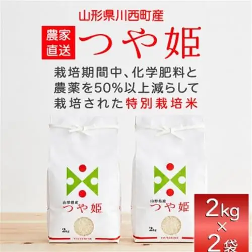 《先行予約》令和8年産　山形県産　つや姫　4kg(2kg×2)_ 精米 米    つや姫 米 _【1120490】