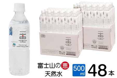 バナジウム天然水 一富士 500ml 48本 富士山の大自然に育まれた天然水 まろやかな味わい 天然ミネラル ナチュラル ミネラルウォーター 飲みやすい 飲料水 防災 備蓄 災害 ITQI受賞 富士市 [sf002-224]