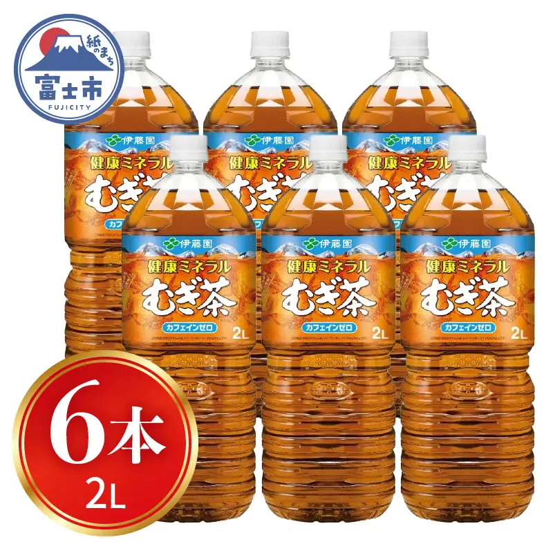 健康ミネラルむぎ茶 2L (計6本) 麦茶 飲料 飲み物 お茶 水分補給 ノンカフェイン カフェインゼロ 防災 備蓄 伊藤園 静岡県 富士市 [sf015-002]