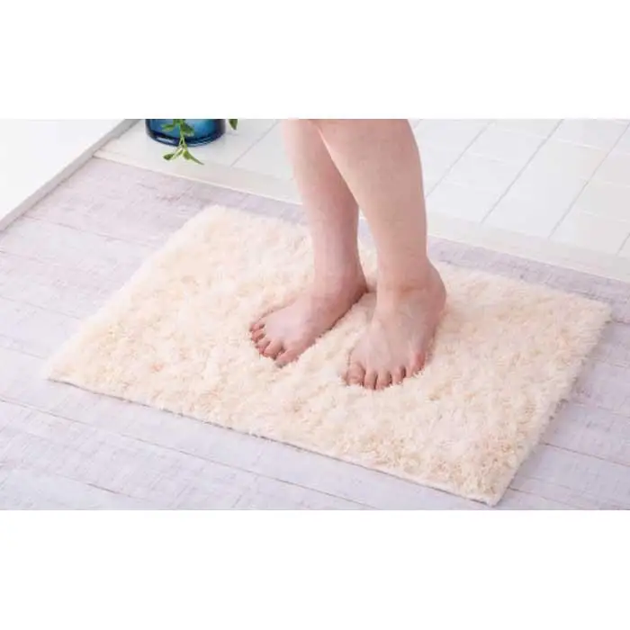 ふわふわコスモトロン吸水速乾バスマット３０mmアイボリー　縦４５cmX横６０cm