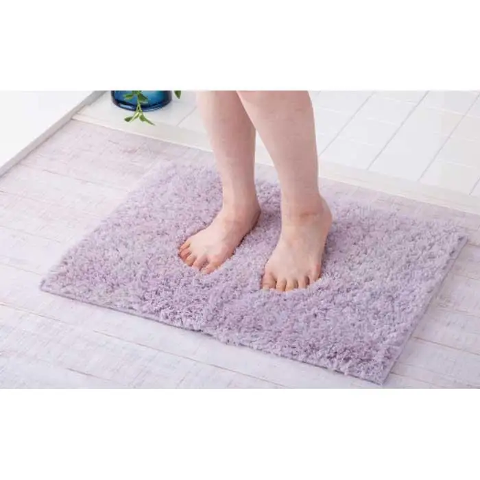 ふわふわコスモトロン吸水速乾バスマット３０mmライトグレー　縦４５cmX横６０cm