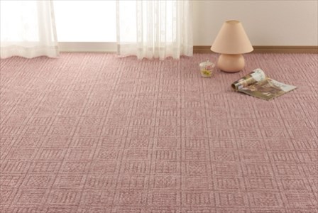 日本製 カーペット 長方形 10帖 約352×440cm ローズ 1枚 600017390型 [3844]