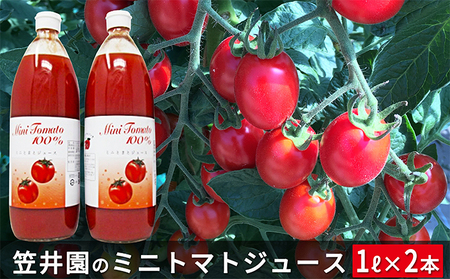 ミニトマト「アイコ」で作ったトマトジュース 1L×2本セット 野菜ジュース 果汁飲料 野菜飲料 野菜 トマト 北海道 仁木町 [くだものの笠井園]