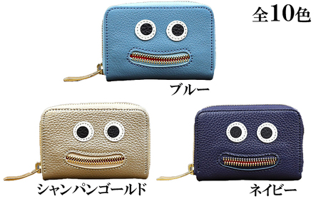 ミニ財布本革ニッコリマルチケース牛革財布ミニ財布 シャンパンゴールド