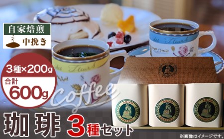 47-15C自家焙煎コーヒー（中挽き）　３種セット