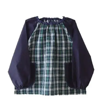 キッズ スモック　タータンネイビー 100cm【1142895】