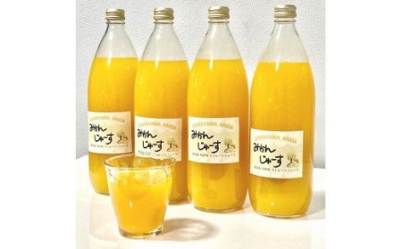 【果汁100%】無添加！贅沢絞りの有田みかんストレートジュース1000ml ×4本セット【nuk122】