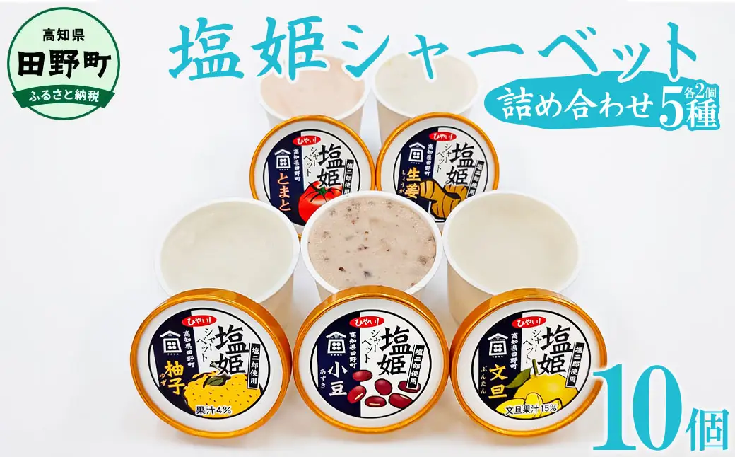 塩姫シャーベット ５種詰め合わせセット 100ml×10個 
