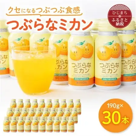 つぶらなミカン(190g×30本)_大分  名産  特産品  つぶらなシリーズ  つぶらなみかん  ミカン  ギフト プレゼント ジュース  缶ジュース つぶ入り  大分県産  果汁飲料_【1104725】