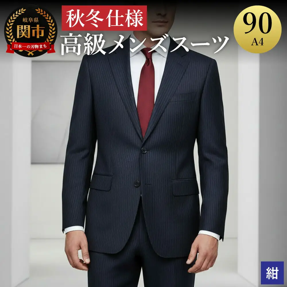 高級メンズスーツ 秋冬仕様【90 A4】紺系