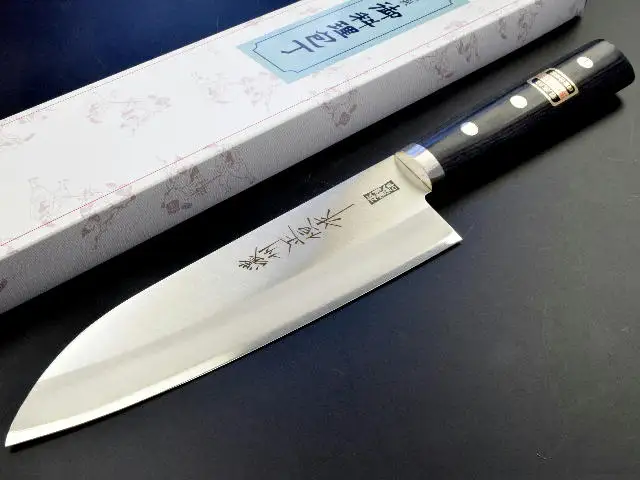 H20-45 DPクラッド三徳包丁165mm 濃州正恒作 丸口金付 (C-121M)