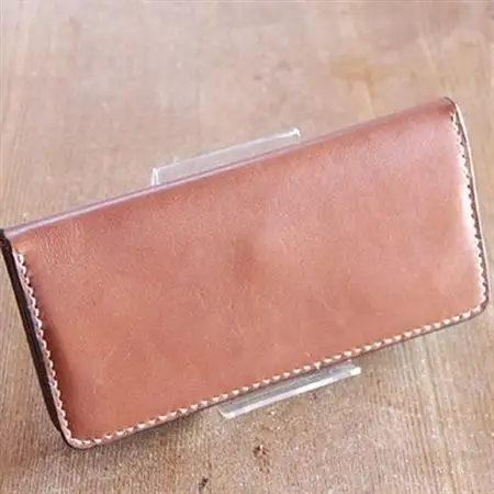 手作りレザーの長財布(ブラウン)　YS02_装飾品・工芸品 財布 服飾小物 _【1088778】