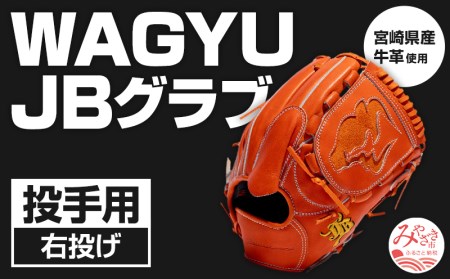 宮崎県産牛革使用 WAGYU JB 硬式用 グラブ 投手用 JB-001T(オレンジ/右投げ用)
