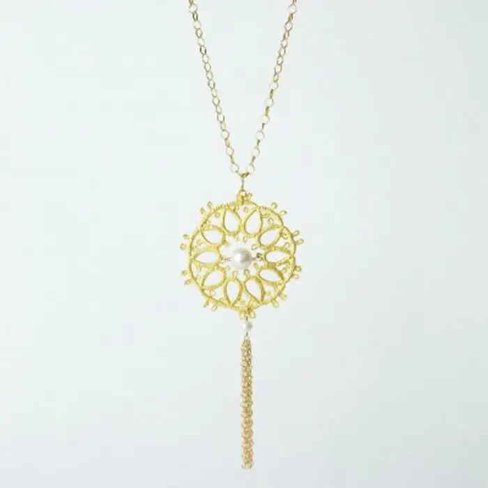 金箔ジュエリーGold-Knot ペンダント「ルー・フリンジ」