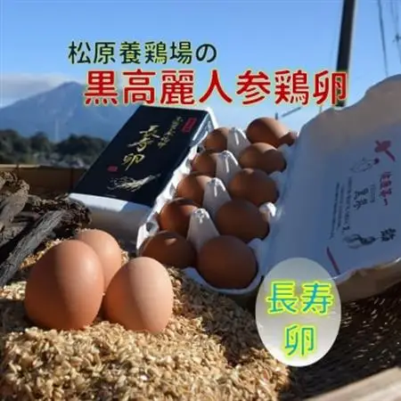 松原養鶏場の黒高麗人参鶏卵　長寿卵【配送不可地域：離島】【1185930】