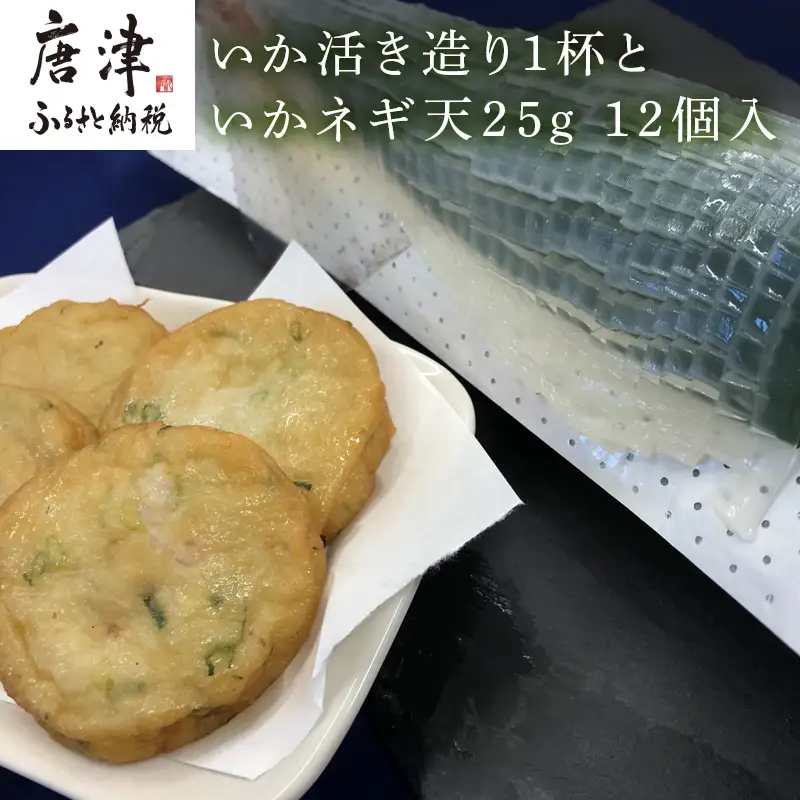 呼子のいか活造り1杯といかネギ天 25g×12個(合計300g)