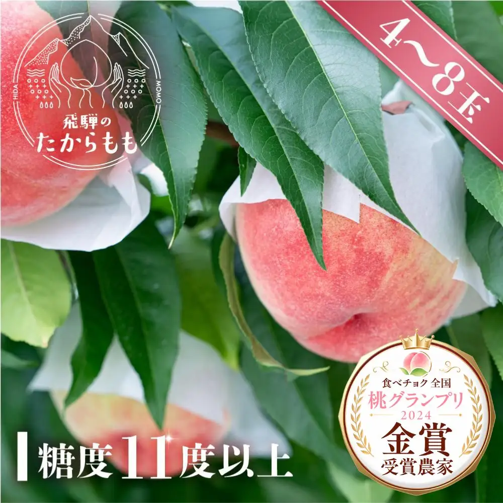 桃 飛騨のたからもも  | 桃 つむぎ果樹園 GH006
