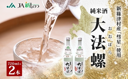 日本酒純米酒大法螺 彗星使用 新篠津村産日本酒【720ml2本】