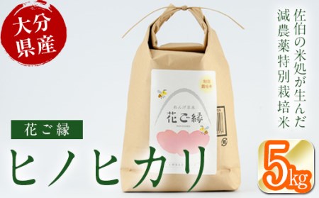 ＜先行予約受付中！2026年11月より発送開始予定＞【令和8年産】 減農薬特別栽培米 はなご縁 (計5kg) 米 ひのひかり ヒノヒカリ 精米 白米 大分県産 数量限定 大分県 佐伯市【HD129】【さいき本舗 城下堂】
