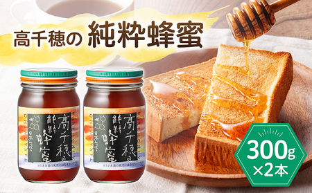 日本みつばち　 高千穂の純粋蜂蜜 300g×2本 セット 国産はちみつ 瓶 蜂蜜 調味料 百花蜂蜜 天然 純粋蜂蜜 自然蜜 セット 贈答 贈り物 ギフト プレゼント お祝い お取り寄せグルメ グルメ 高千穂産 国産 九州 _Tk006-001